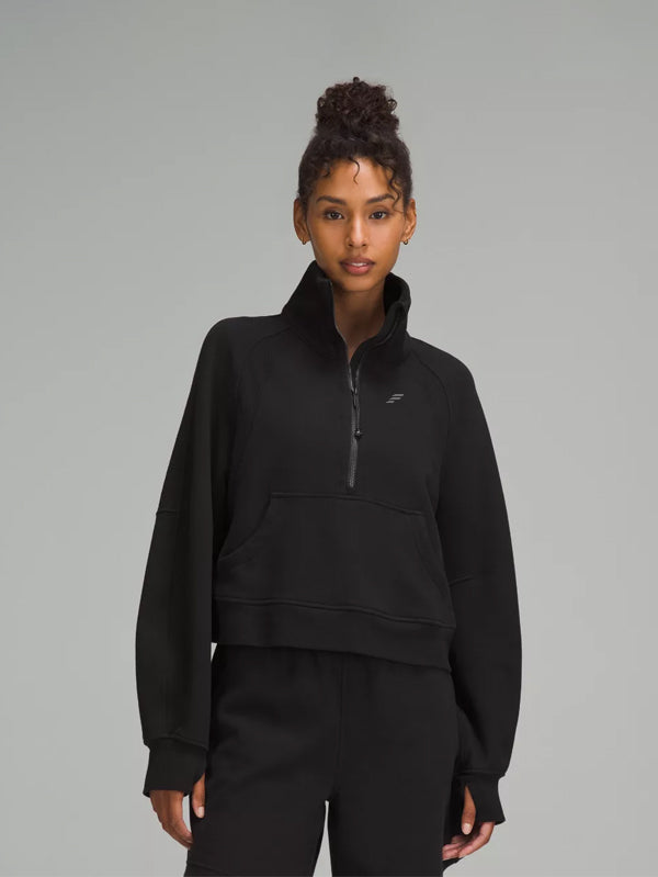 Oversized Funnel-Neck Half Zip